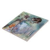 Alice in Wonderland Cheshire Cat Art Tile Trivet Tegeltje (Zijkant)