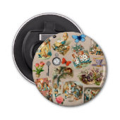 Alice in Wonderland Cheshire Cat Characters Button Flesopener (Voorkant)