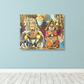 Alice in Wonderland Cheshire Cat Characters Canvas Afdruk (Insitu (Houten vloer))