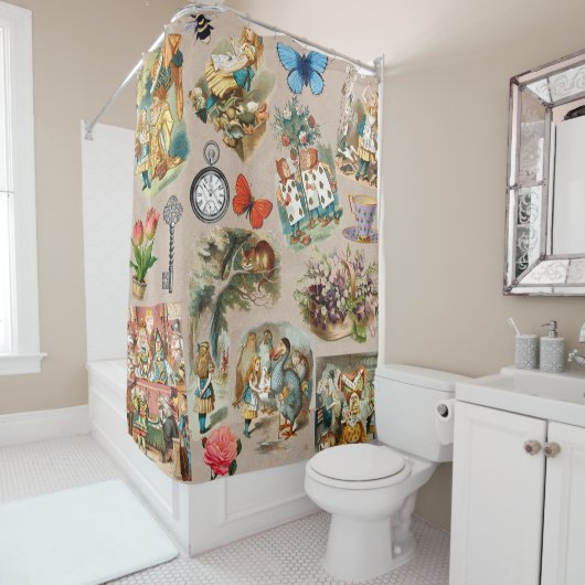 Alice in Wonderland Cheshire Cat Characters Douchegordijn (In situ)