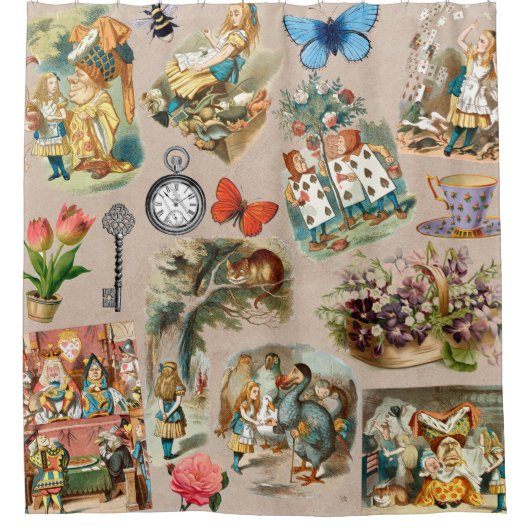 Alice in Wonderland Cheshire Cat Characters Douchegordijn (Voorkant)