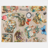 Alice in Wonderland Cheshire Cat Characters Fleece Deken (Voorkant (Horizontaal))