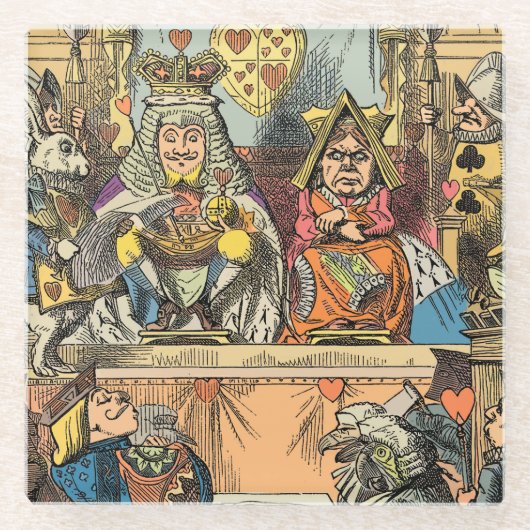 Alice in Wonderland Cheshire Cat Characters Glazen Onderzetter (Voorkant)