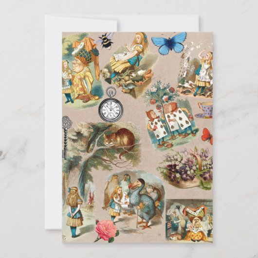 Alice in Wonderland Cheshire Cat Characters Kaart (Achterkant)