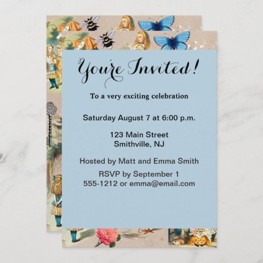 Alice in Wonderland Cheshire Cat Characters Kaart (Voorkant / Achterkant)