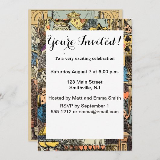 Alice in Wonderland Cheshire Cat Characters Kaart (Voorkant / Achterkant)