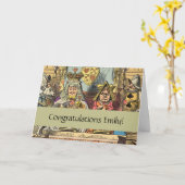 Alice in Wonderland Cheshire Cat Characters Kaart (Gele Bloem)