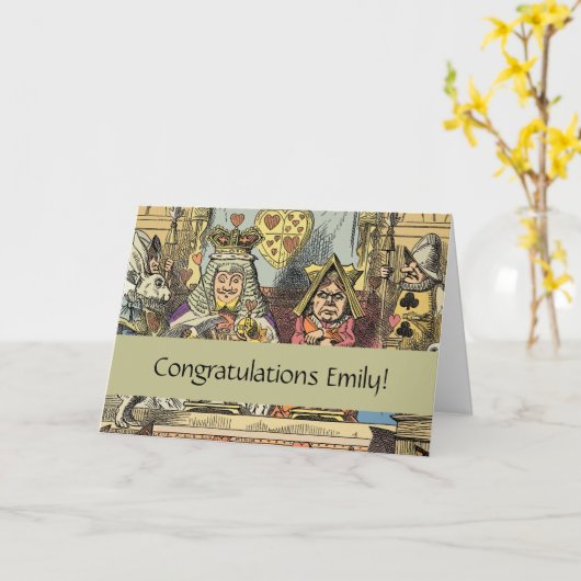 Alice in Wonderland Cheshire Cat Characters Kaart (Gele Bloem)