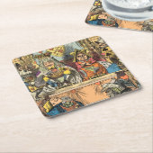 Alice in Wonderland Cheshire Cat Characters Kartonnen Onderzetters (Schuin)