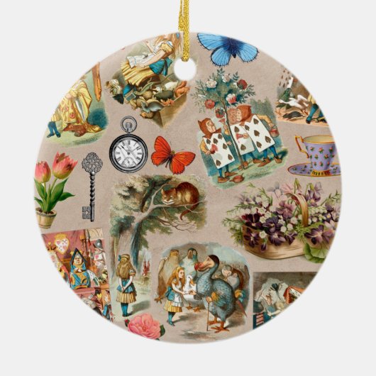 Alice in Wonderland Cheshire Cat Characters Keramisch Ornament (Achterkant)