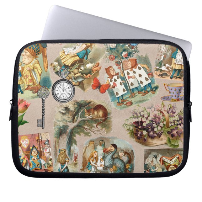Alice in Wonderland Cheshire Cat Characters Laptop Sleeve (Voorkant)