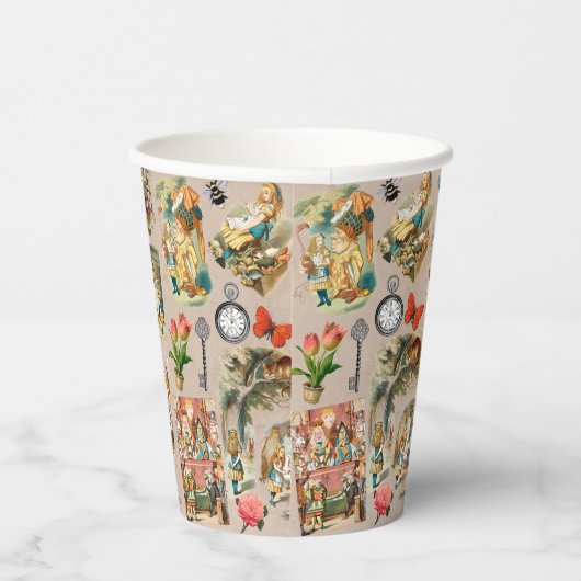 Alice in Wonderland Cheshire Cat Characters Papieren Bekers (Rechts)