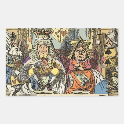 Alice in Wonderland Cheshire Cat Characters Rechthoekige Sticker (Voorkant)