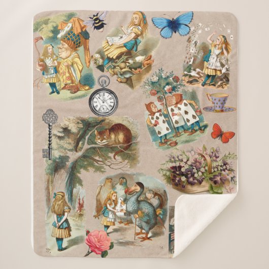 Alice in Wonderland Cheshire Cat Characters Sherpa Deken (Voorkant)