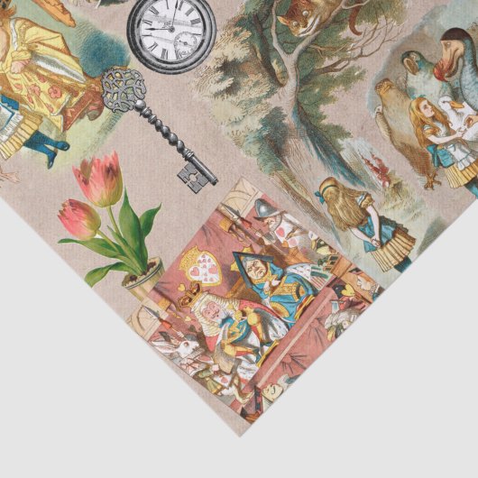 Alice in Wonderland Cheshire Cat Characters Tissuepapier (Detail)