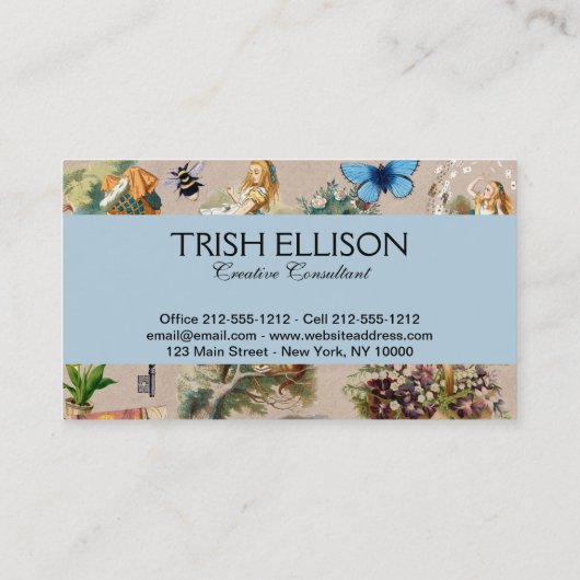 Alice in Wonderland Cheshire Cat Characters Visitekaartje (Achterkant)