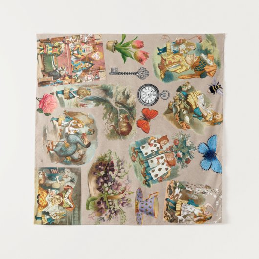 Alice in Wonderland Cheshire Cat Characters Wandkleed (Voorkant (horizontaal))