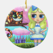 Alice in Wonderland Cheshire Cat Cute Keramisch Ornament (Achterkant)