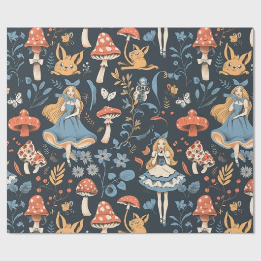 Alice in Wonderland Cheshire Cat Decoupage Cadeaupapier (Vlak)