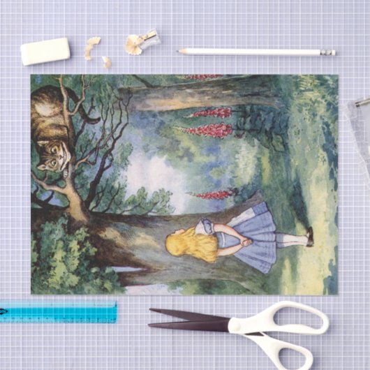 Alice in Wonderland Cheshire Cat Decoupage Tissuepapier (Craft)