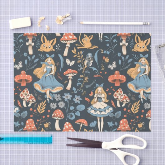  Alice in Wonderland Cheshire Cat Decoupage Tissuepapier (Craft)