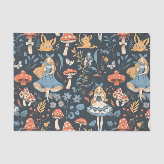 Alice in Wonderland Cheshire Cat Decoupage Tissuepapier (Voorkant)