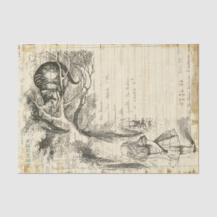 Alice in Wonderland  Cheshire Cat Decoupage Tissuepapier