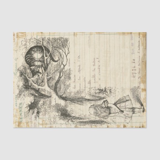 Alice in Wonderland  Cheshire Cat Decoupage Tissuepapier (Voorkant)