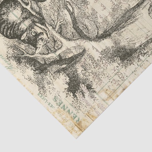 Alice in Wonderland  Cheshire Cat Decoupage Tissuepapier (Detail)