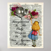 Alice in Wonderland Cheshire Cat Dictionary Art Poster (Voorkant)
