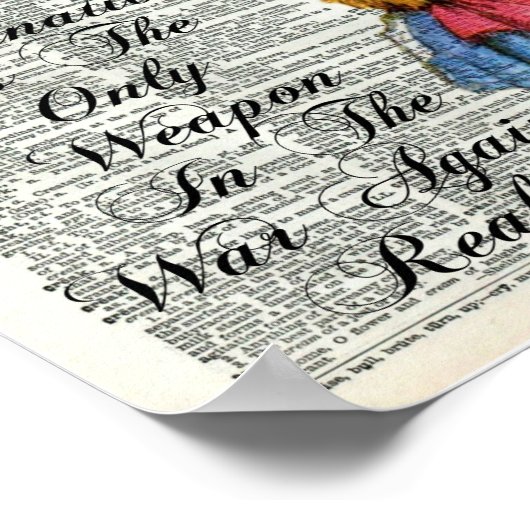 Alice in Wonderland Cheshire Cat Dictionary Art Poster (Hoek)