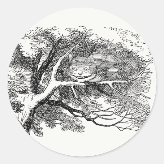 Alice in Wonderland - Cheshire Cat Fading to Smile Ronde Sticker (Voorkant)