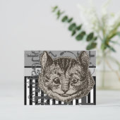 Alice in Wonderland Cheshire Cat Grunge Briefkaart (Staand voorkant)