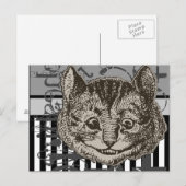 Alice in Wonderland Cheshire Cat Grunge Briefkaart (Voorkant / Achterkant)