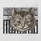 Alice in Wonderland Cheshire Cat Grunge Briefkaart (Voorkant)