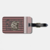 Alice in Wonderland Cheshire Cat Grunge (roze) Bagagelabel (Achterkant horizontaal)