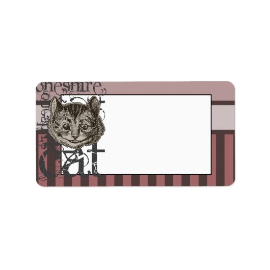 Alice in Wonderland Cheshire Cat Grunge (roze) Etiket (Voorkant)