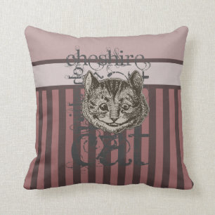 Alice in Wonderland Cheshire Cat Grunge (roze) Kussen