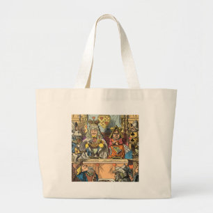 Alice in Wonderland Cheshire Cat Karakters Grote Tote Bag