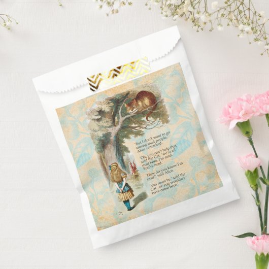 Alice in Wonderland Cheshire Cat Mad Bedankzakje (Gezegeld)