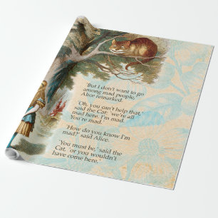 Alice in Wonderland Cheshire Cat Mad Cadeaupapier