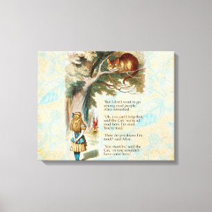 Alice in Wonderland Cheshire Cat Mad Canvas Afdruk
