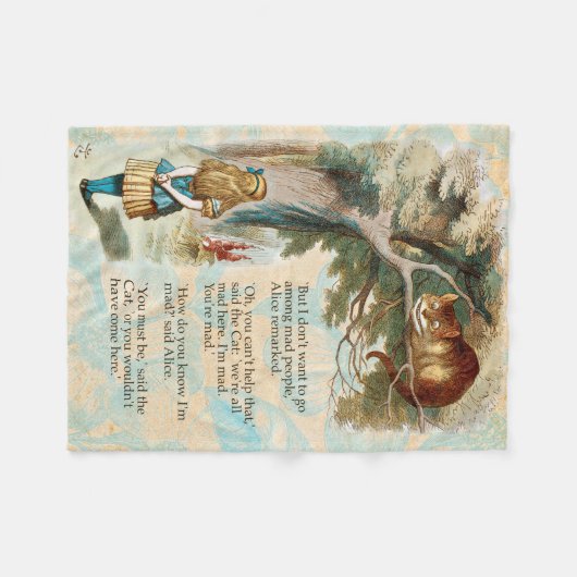 Alice in Wonderland Cheshire Cat Mad Fleece Deken (Voorkant (Horizontaal))