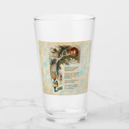 Alice in Wonderland Cheshire Cat Mad Glas (Voorkant)
