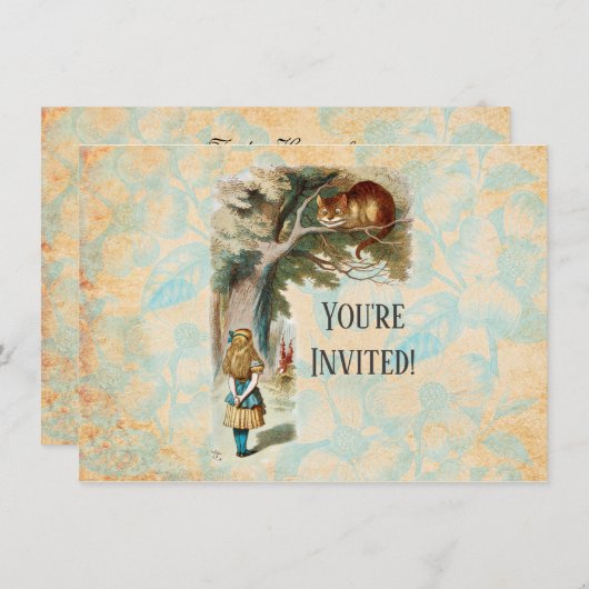 Alice in Wonderland Cheshire Cat Mad Kaart (Voorkant / Achterkant)