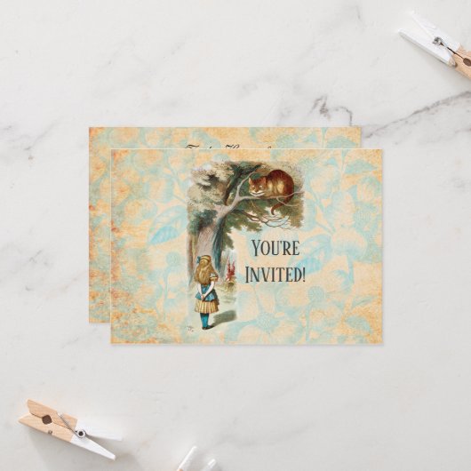 Alice in Wonderland Cheshire Cat Mad Kaart (Voorkant / Achterkant in situ)