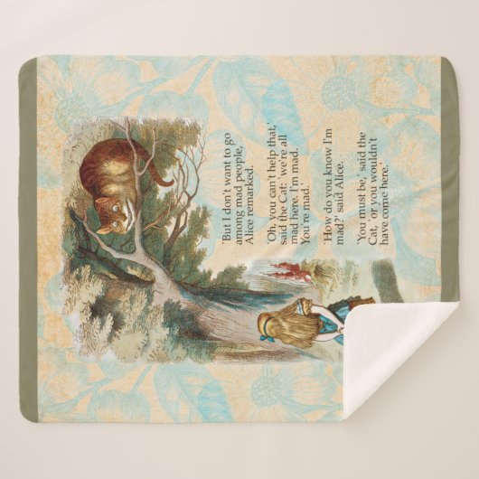Alice in Wonderland Cheshire Cat Mad Sherpa Deken (Voorkant (horizontaal))