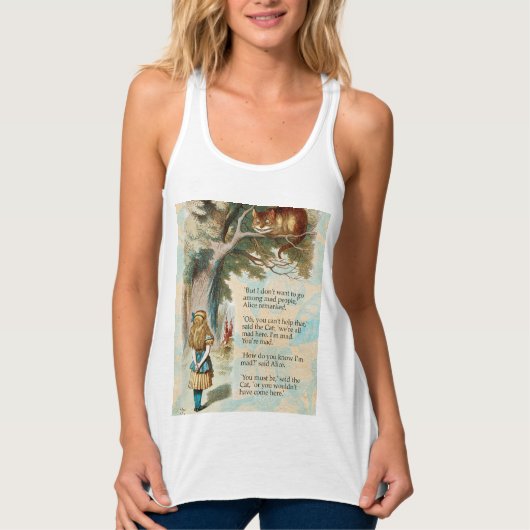 Alice in Wonderland Cheshire Cat Mad Tanktop (Voorkant)
