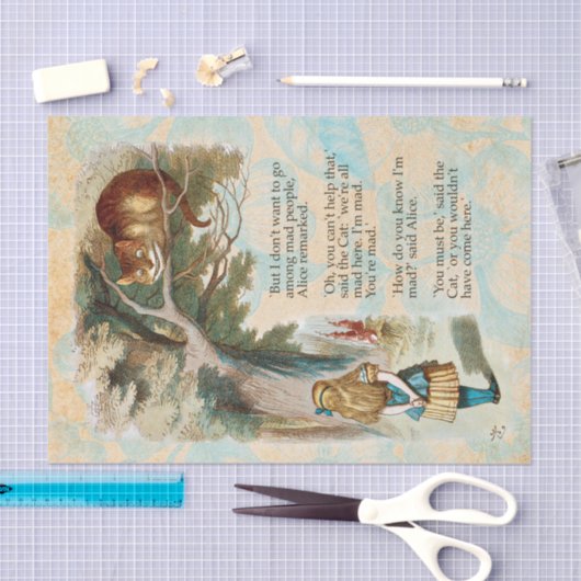 Alice in Wonderland Cheshire Cat Mad Tissuepapier (Craft)