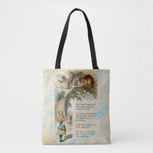 Alice in Wonderland Cheshire Cat Mad Tote Bag